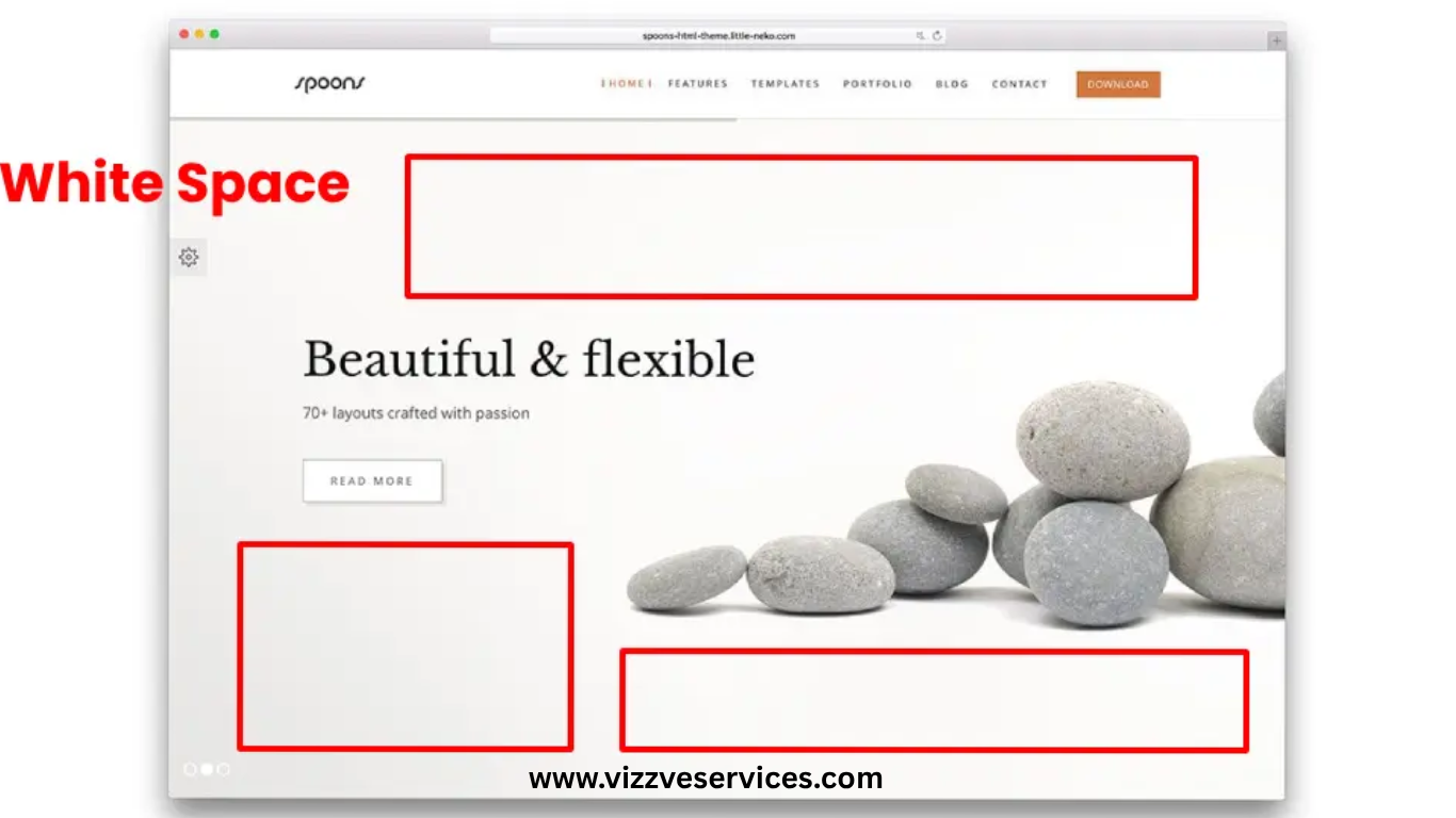 Example of effective use of white space in modern web design