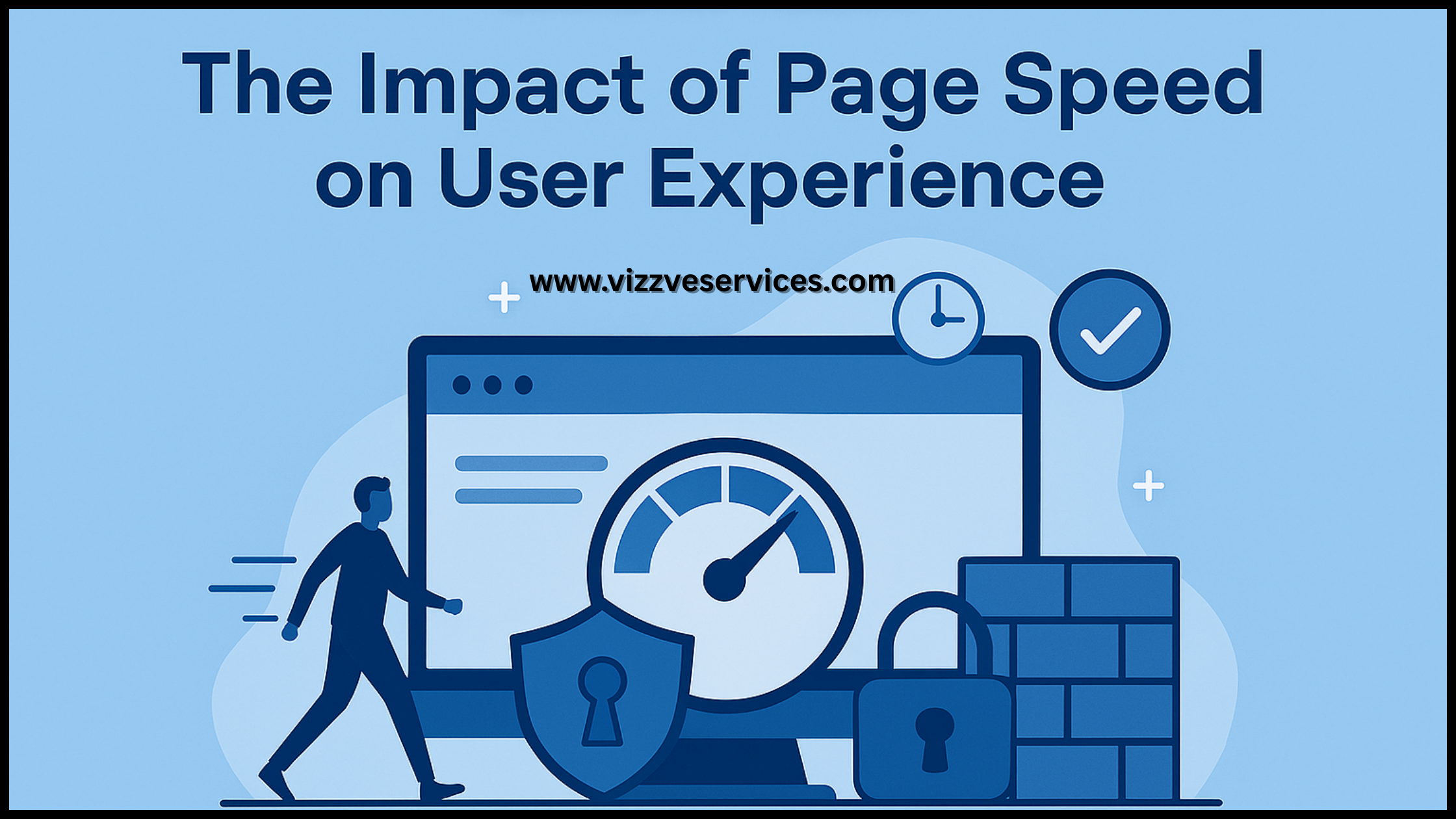 Illustration of fast-loading website interface showing speed optimization and enhanced user engagement